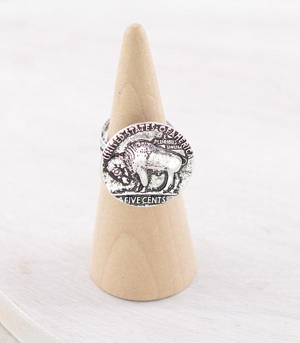 New Arrival :: Wholesale Western Buffalo Coin Ring
