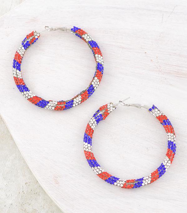 New Arrival :: Wholesale USA Rhinestone Hoop Earrings