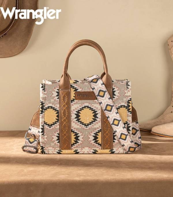 New Arrival :: Wholesale Wrangler Aztec Print Tote Crossbody Bag