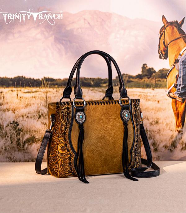 New Arrival :: Wholesale Trinity Ranch Tooled Tote Crossbody Bag