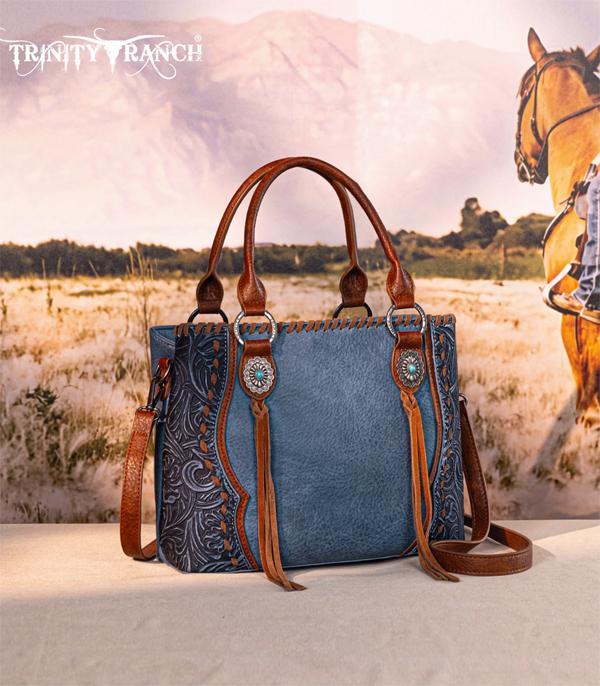 New Arrival :: Wholesale Trinity Ranch Tooled Tote Crossbody Bag