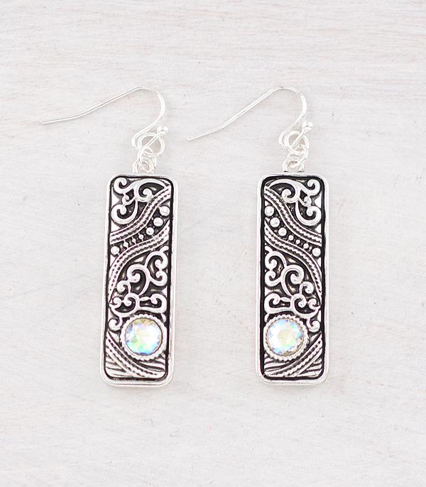 New Arrival :: Wholesale Filigree Stone Bar Earrings