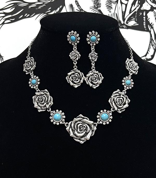 New Arrival :: Wholesale Western Rose Necklace Set