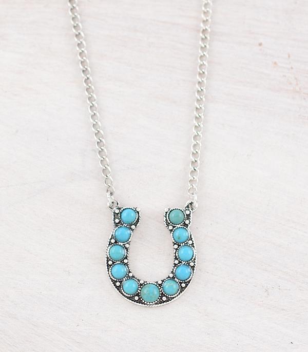 New Arrival :: Wholesale Western Turquoise Horseshoe Necklace