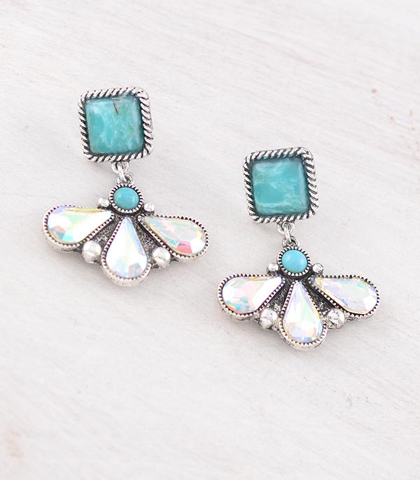 New Arrival :: Wholesale Western Turquoise AB Stone Earrings