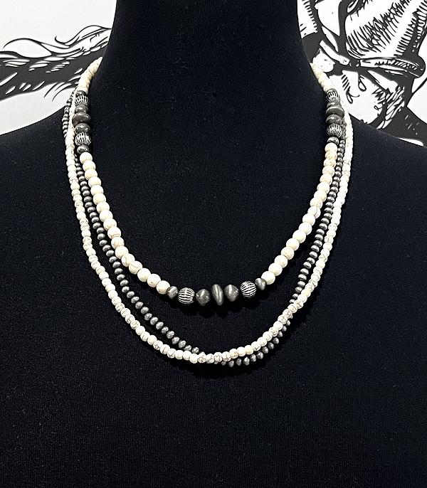 New Arrival :: Wholesale Western Navajo Pearl Layered Necklace