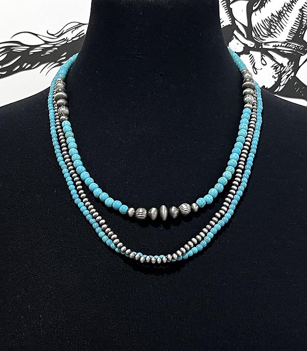 New Arrival :: Wholesale Western Navajo Pearl Layered Necklace