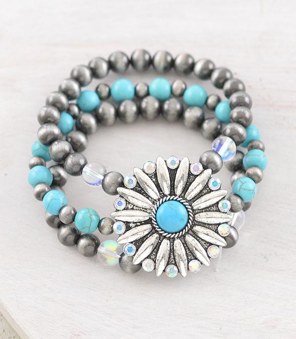 New Arrival :: Wholesale Western Turquoise Concho Bracelet