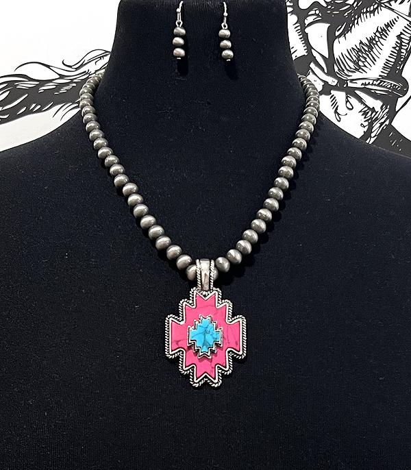 New Arrival :: Wholesale Western Aztec Pendant Necklace