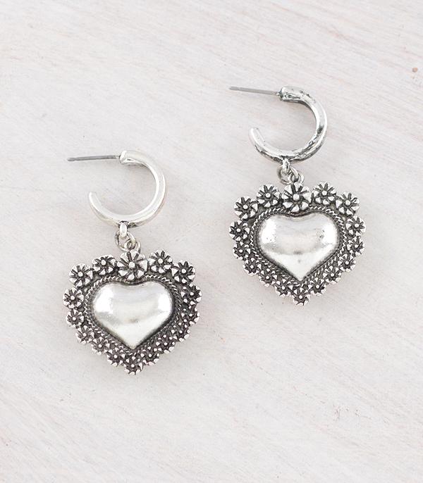 WHAT'S NEW :: Wholesale Western Heart Dangle Hoop Earrings