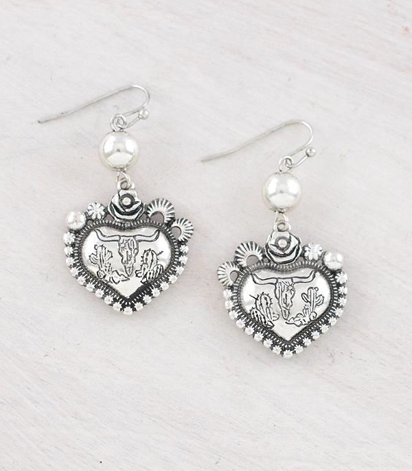 WHAT'S NEW :: Wholesale Western Cow Skull Concho Earrings