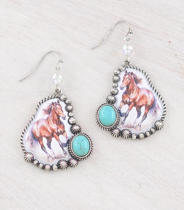 New Arrival :: Wholesale Western Horse Concho Earrings