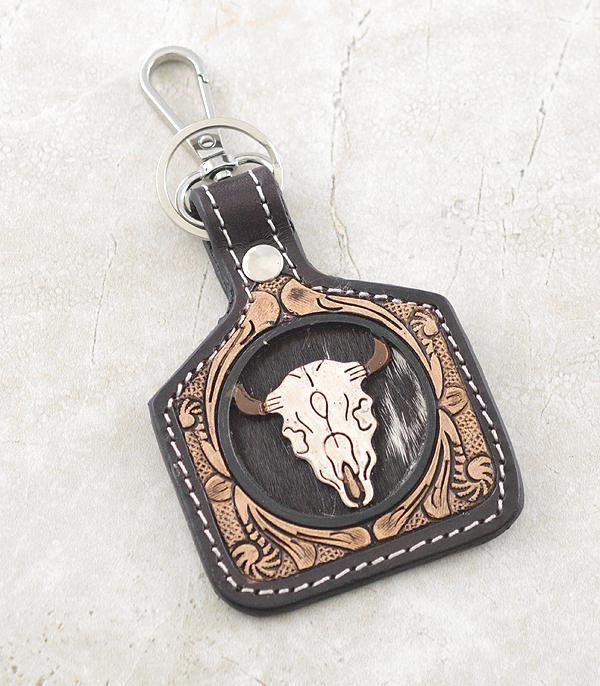 New Arrival :: Wholesale Western Leather Cattle Tag Keychain
