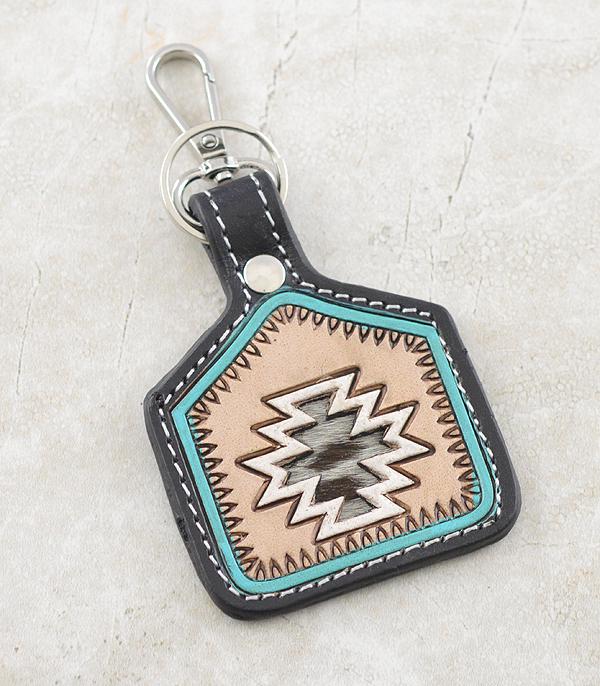 New Arrival :: Wholesale Western Leather Cattle Tag Keychain