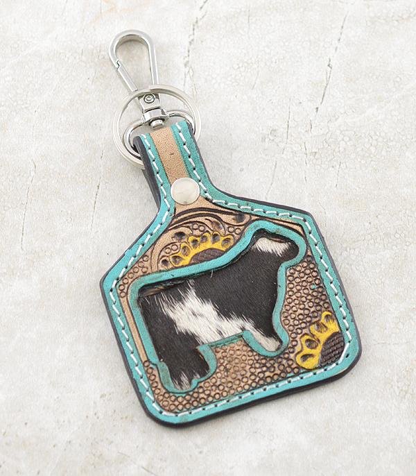 New Arrival :: Wholesale Western Leather Cattle Tag Keychain
