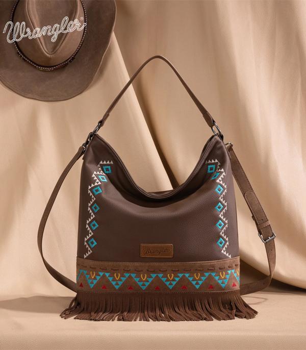 New Arrival :: Wholesale Wrangler Aztec Embroidered Hobo Bag