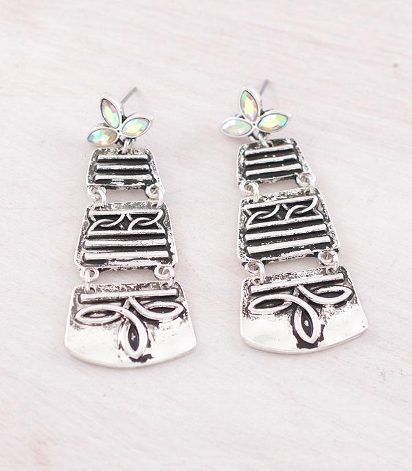 New Arrival :: Wholesale Western Boot Stitch Drop Earrings