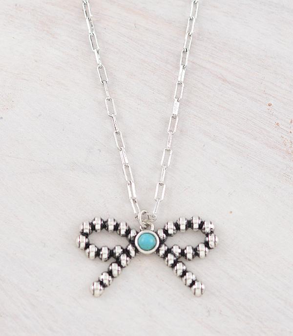 New Arrival :: Wholesale Western Bow Pendant Necklace