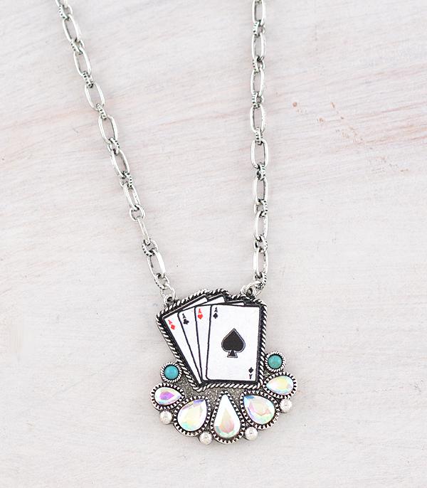 New Arrival :: Wholesale Western Ace Cards Necklace