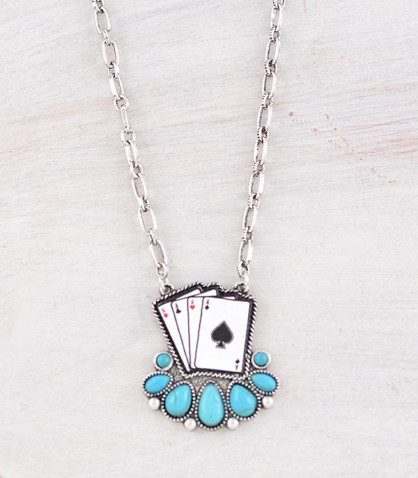 New Arrival :: Wholesale Western Ace Cards Necklace