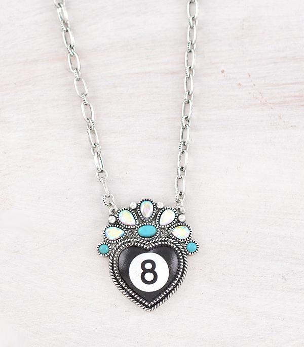 New Arrival :: Wholesale Western Eight Ball Pendant Necklace