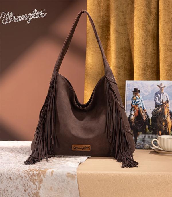 New Arrival :: Wholesale Wrangler Fringe Studded Hobo Bag