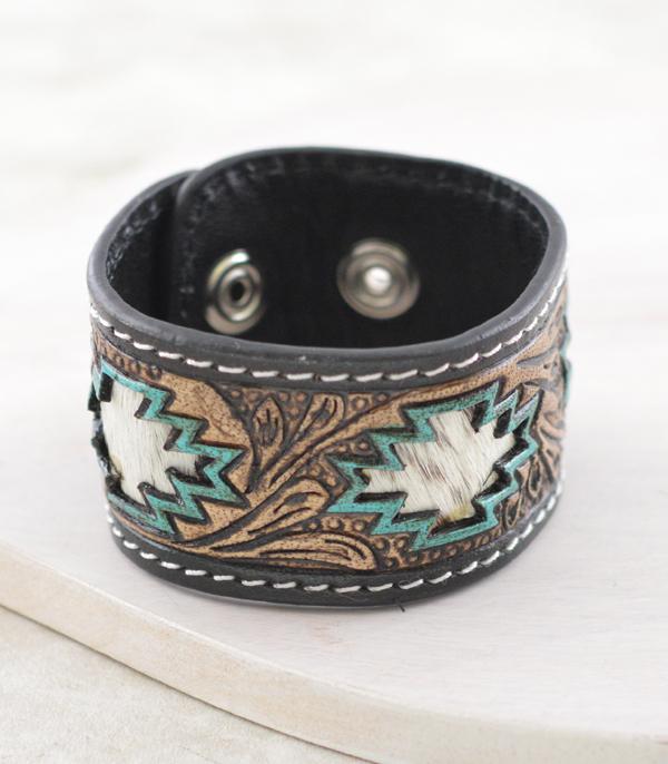 New Arrival :: Wholesale Western Leather Aztec Bracelet