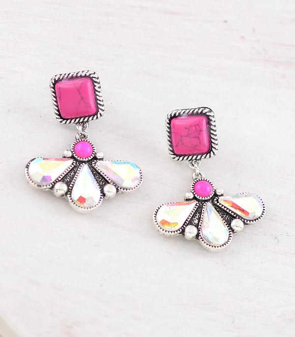 New Arrival :: Wholesale Western Pink Statement Earrings