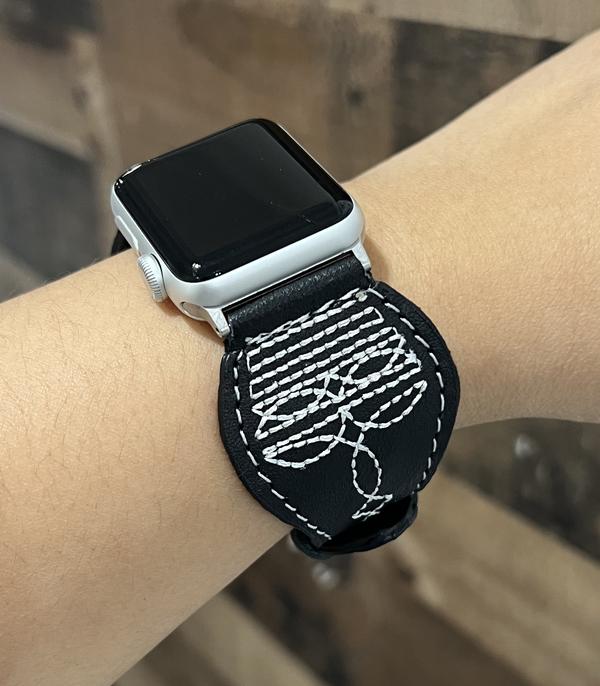 New Arrival :: Wholesale Western Boot Stitch Leather Watch Band