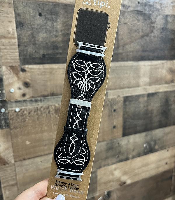 New Arrival :: Wholesale Western Boot Stitch Leather Watch Band