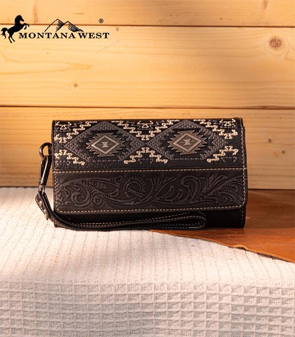 New Arrival :: Wholesale Montana West Tooled Aztec Wallet