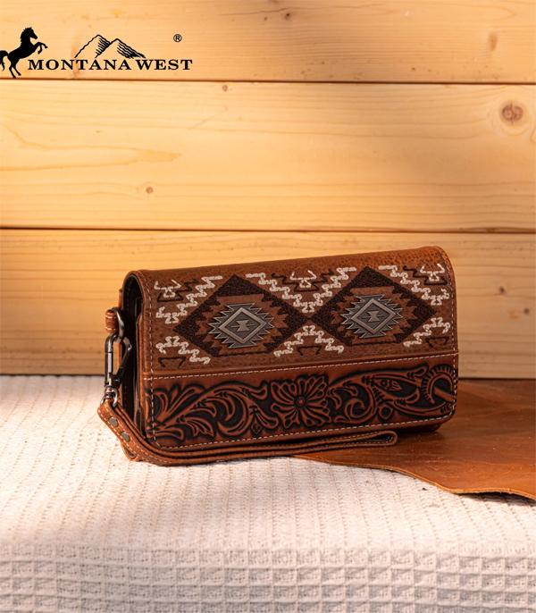 New Arrival :: Wholesale Montana West Tooled Aztec Wallet