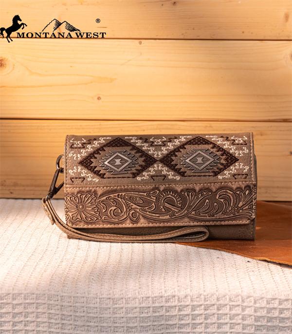 New Arrival :: Wholesale Montana West Tooled Aztec Wallet