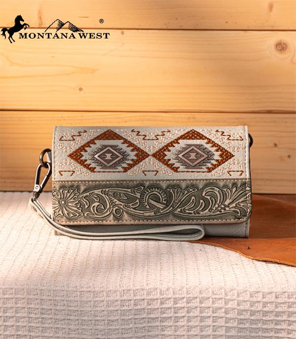 New Arrival :: Wholesale Montana West Tooled Aztec Wallet