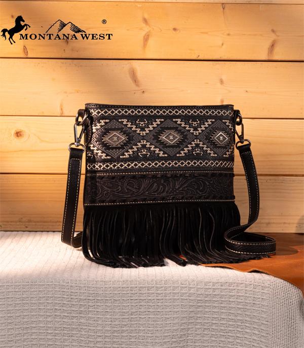 New Arrival :: Wholesale Montana West Tooled Fringe Crossbody Bag
