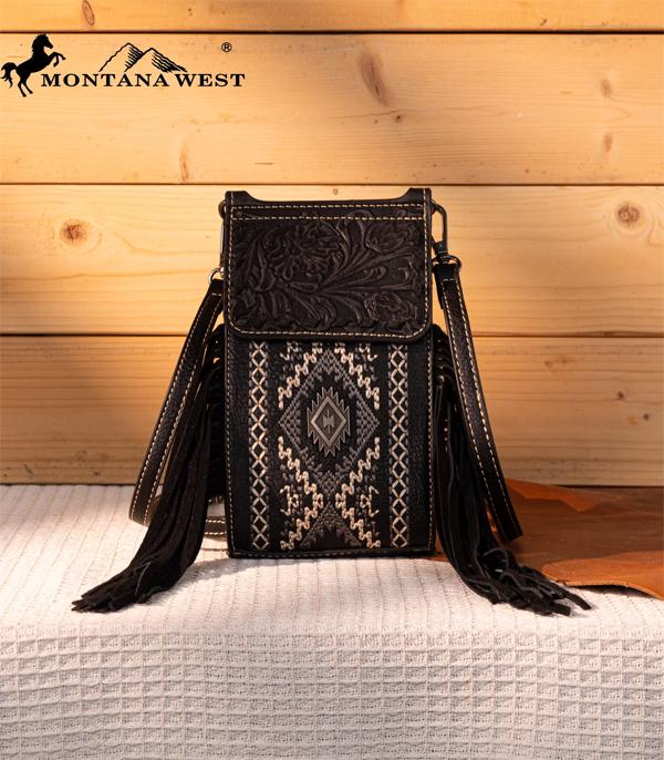 New Arrival :: Wholesale Montana West Tooled Phone Crossbody Bag