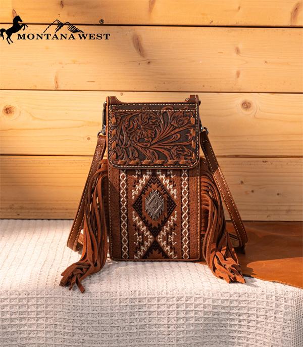 New Arrival :: Wholesale Montana West Tooled Phone Crossbody Bag
