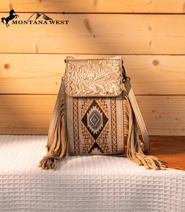 New Arrival :: Wholesale Montana West Tooled Phone Crossbody Bag