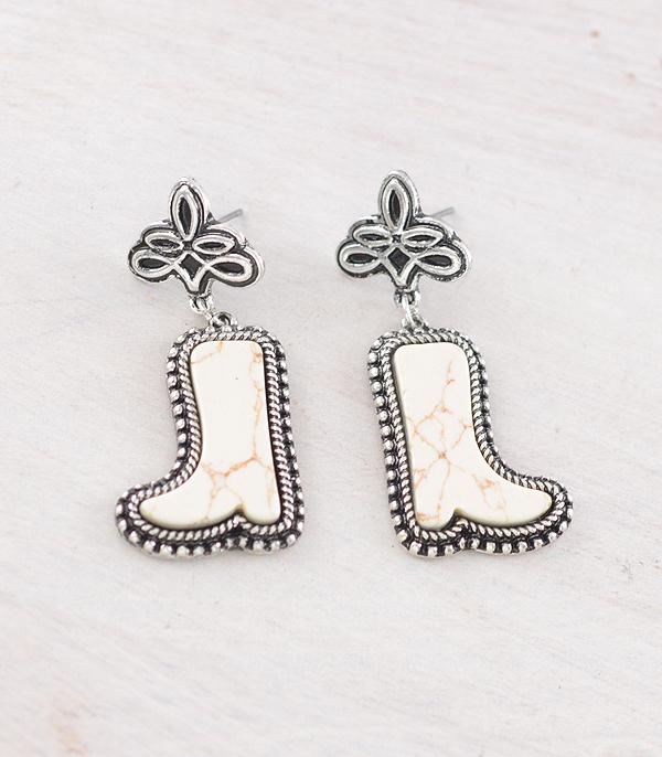 New Arrival :: Wholesale Western Turquoise Boot Earrings