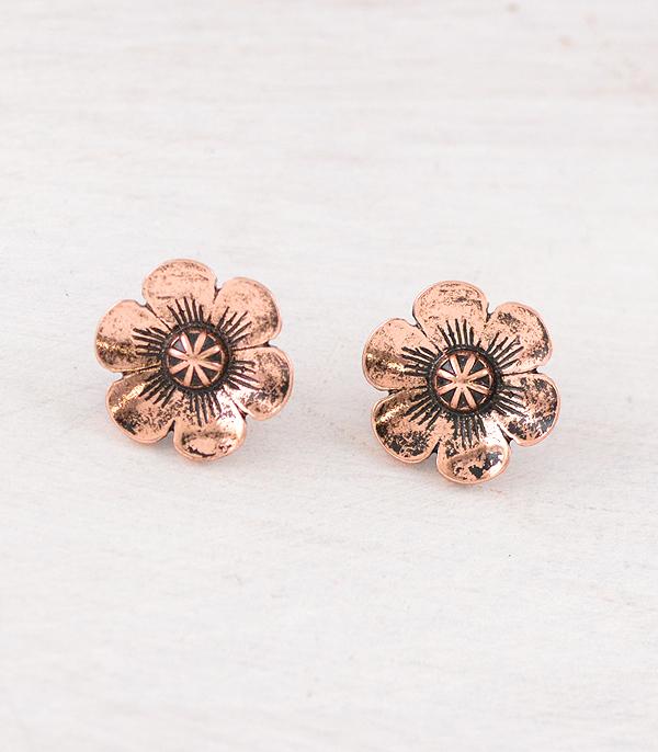 New Arrival :: Wholesale Western Flower Concho Earrings