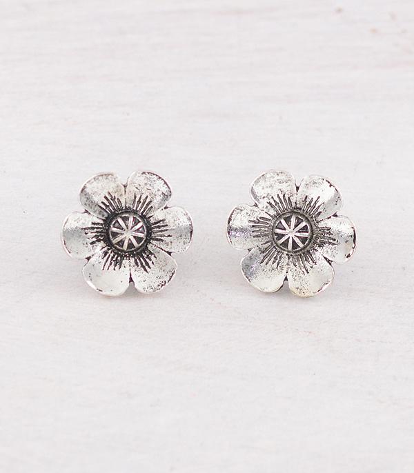 New Arrival :: Wholesale Western Flower Concho Earrings