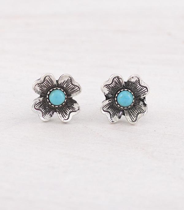 New Arrival :: Wholesale Western Flower Concho Earrings