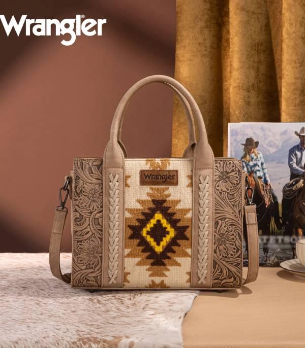 New Arrival :: Wholesale Wrangler Aztec Tooled Tote Crossbody Bag