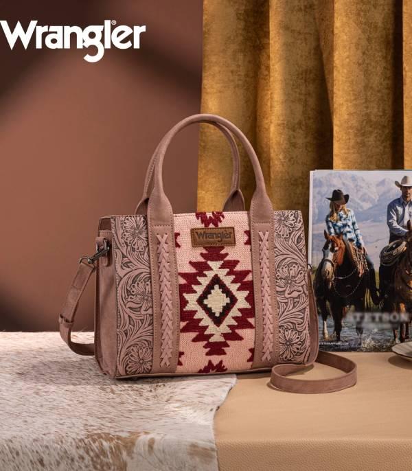 New Arrival :: Wholesale Wrangler Aztec Tooled Tote Crossbody Bag