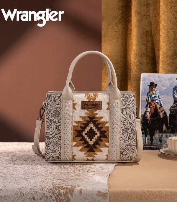 New Arrival :: Wholesale Wrangler Aztec Tooled Tote Crossbody Bag