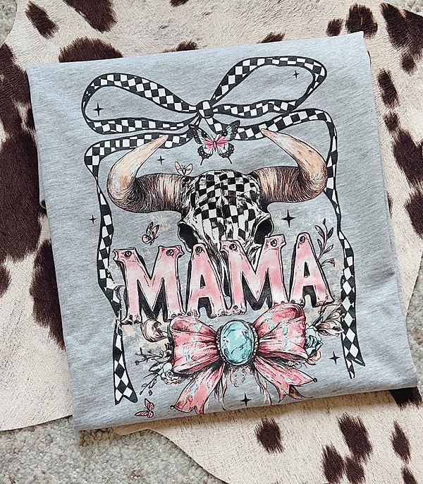 New Arrival :: Wholesale Western Cow Skull Mama Graphic Tshirt