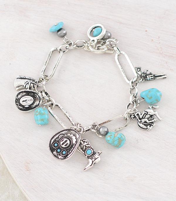 New Arrival :: Wholesale Western Turquoise Charm Bracelet