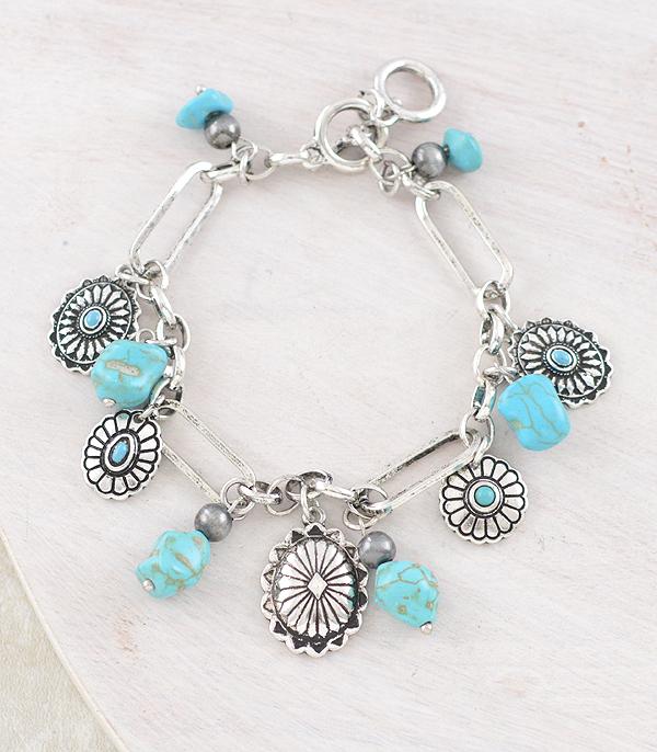 New Arrival :: Wholesale Western Concho Charm Bracelet