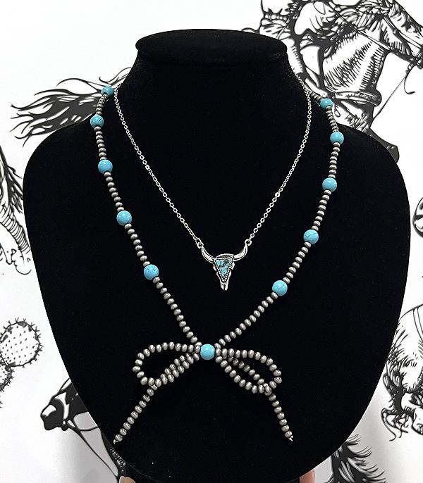 New Arrival :: Wholesale Western Navajo Pearl Layered Necklace
