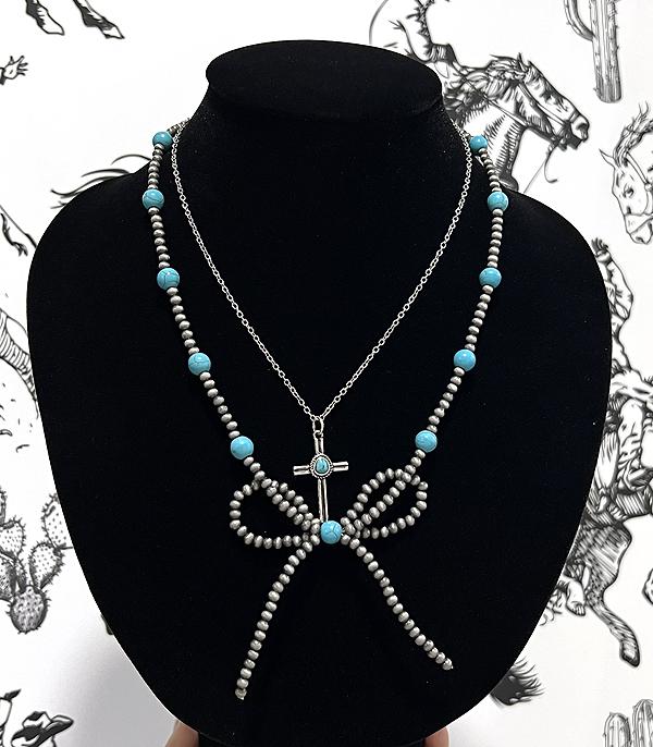 New Arrival :: Wholesale Western Navajo Pearl Layered Necklace